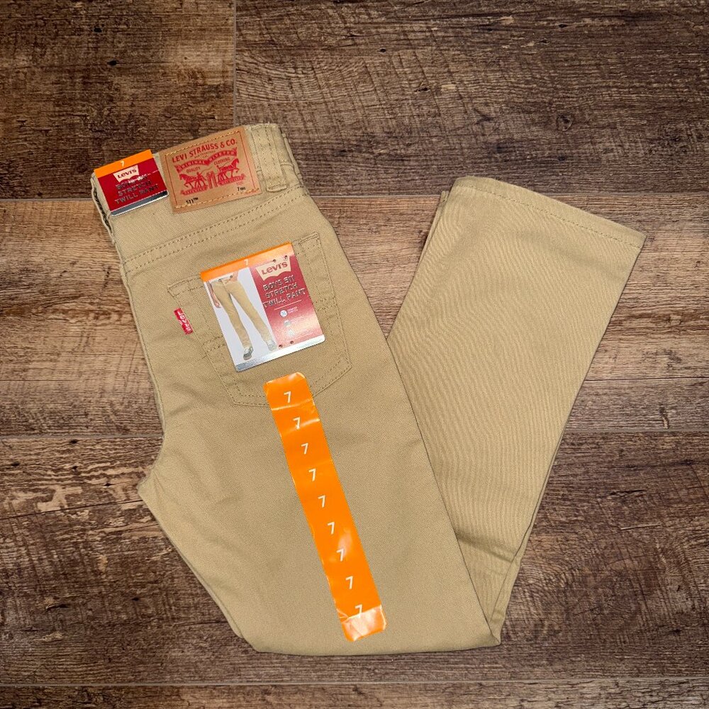 LEVI'S 511™ Slim Fit Brushed Sueded Pants Little Boys NWT Size 7 khaki